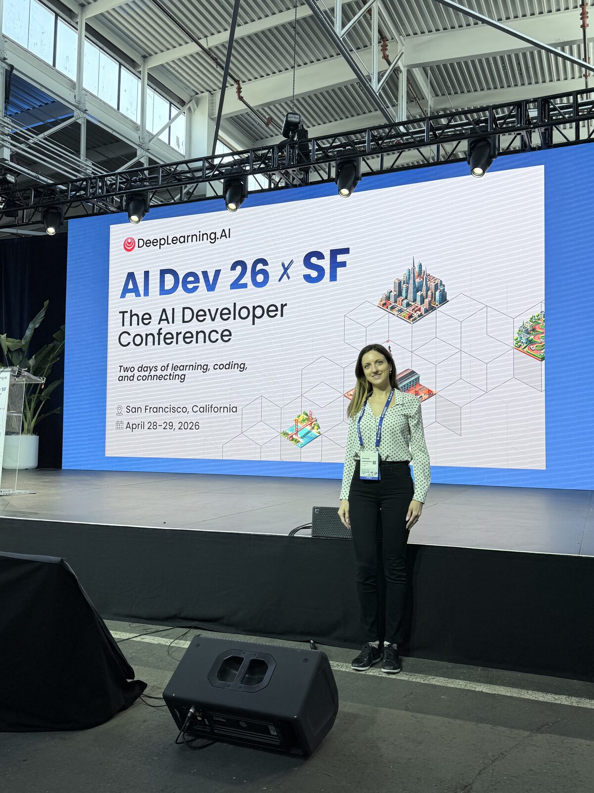 Anastasiia at DeepLearning.AI's AI Dev 26 conference